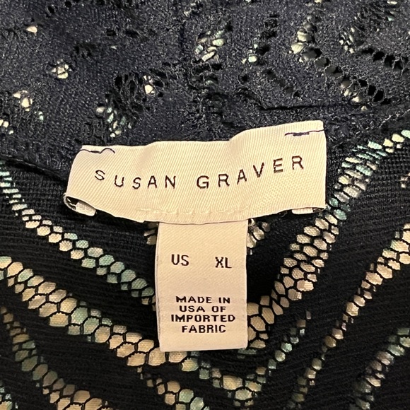 Susan Graver Navy Blue Open-Front Cardigan - Picture 3 of 4